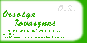 orsolya kovasznai business card